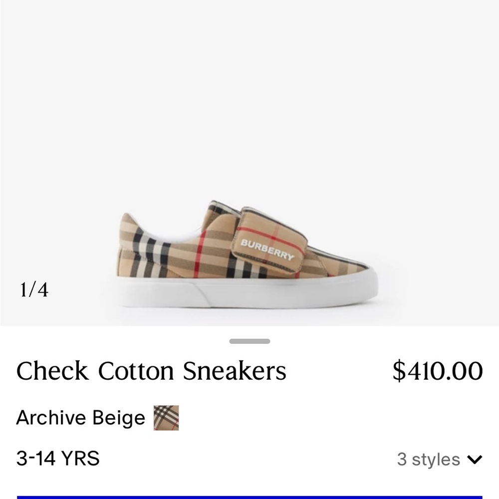 Burberry boys sneaker polo tee bundle WORN ONCE with original box and dust bag